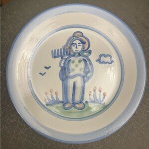 M A Hadley Hand-Painted 11” Plate Farmer=